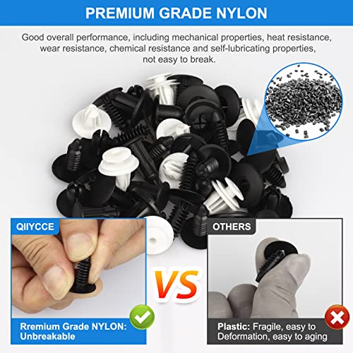 QIIYCCE 120PCS Car Clips & Plastic Rivets - 6 Popular Sizes, - Product Imagery