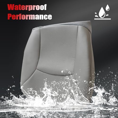 Driver Bottom Leather Perforated AC Replacement Seat Cover Gray - Product Imagery