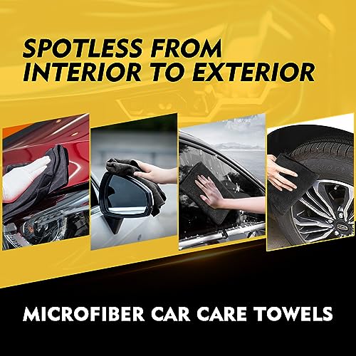 HOMEXCEL Black Microfiber Cleaning Cloth 12 Pack, 12.5 x 12.5 - Product Imagery
