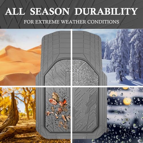 CAR PASS Heavy Rubber Car Floor Mats, Deep Waterproof Car Mats - Product Imagery