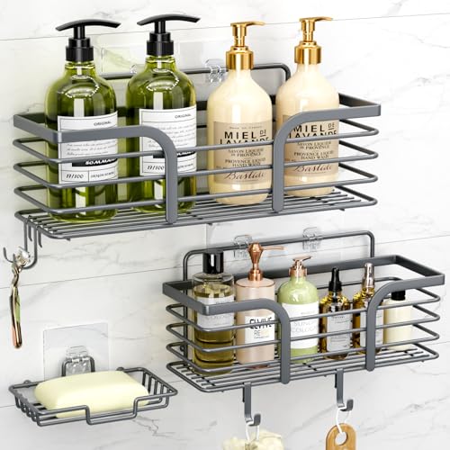 Yougai Dark Gray Shower Shelves, Bathroom Organizers and Storage - Product Imagery