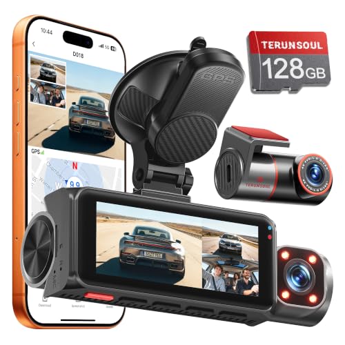 4K+4K+1080P 3 Channel Dash Cam, Free 128GB Card, AProX HD Night - Product Imagery