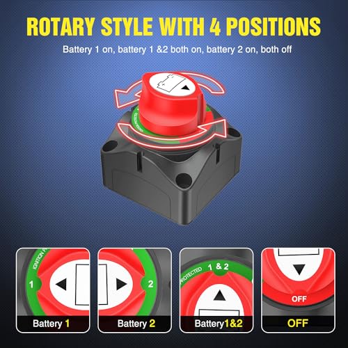 Nilight 1-2-Both-Off Battery Switch Power Cut Master Isolator - Product Imagery
