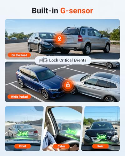 Vantrue N4S 2.7K 3 Channel Dash Cam, Triple STARVIS 2 Night - Product Imagery