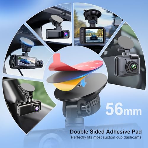 Double Sided Adhesive for Dash Cam: 6Pcs 56mm Heat Resistant - Product Imagery