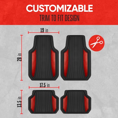 Motor Trend ChromeTech Car Floor Mats Full Set - Durable Rubber - Product Imagery