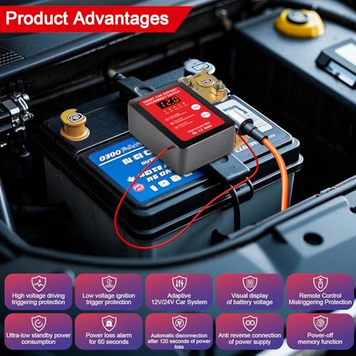 12V Smart Battery Disconnect Switch with Remote Control - - Product Imagery