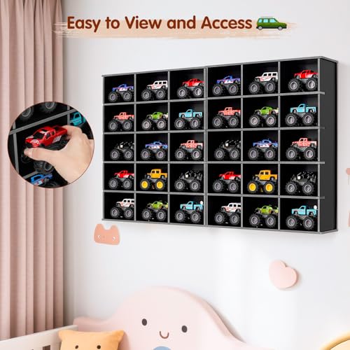 Krafetto 2 Pack 15-Slot Monster Truck Display Shelves, Wall - Product Imagery