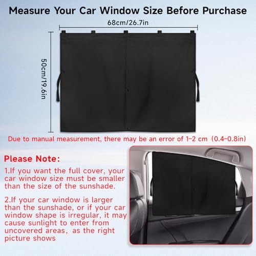Car Window Shades, 2 PCS Magnetic Double Layer Auto Sun Shade - Product Imagery