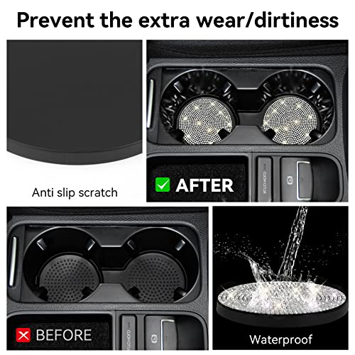 SINGARO Bling Cup Holder Coasters for Car, 2PCS Universal - Product Imagery