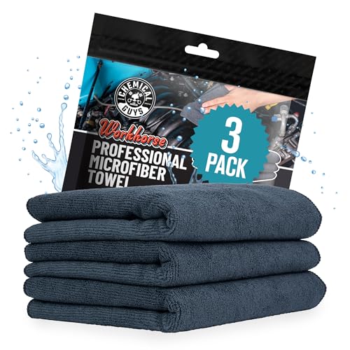 Chemical Guys, Workhorse Plush Microfiber Towels, 16 x 16 in, - Product Imagery