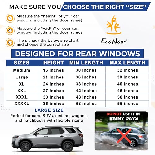 EcoNour Car Window Shade for Baby (2 Pack) Car Shades for Side - Product Imagery