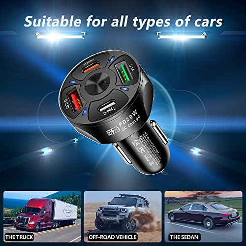 Car Charger Adapter,4 Ports USB Fast Car Charger - Product Imagery