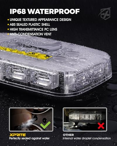 Xprite Upgraded 12" 72LED Rooftop Strobe Lights, High Visibility - Product Imagery
