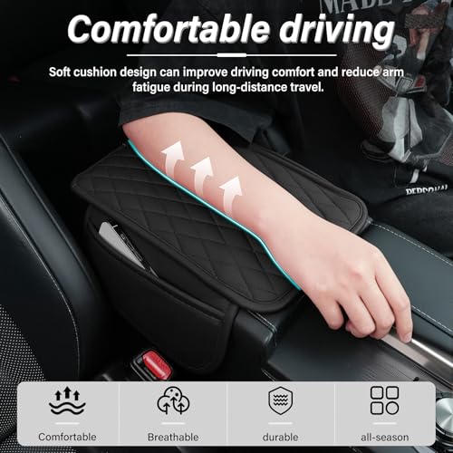 Amiss Car Center Console Cover, Upgraded Leather Car Armrest - Product Imagery