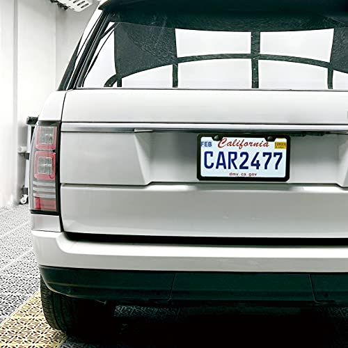2PCS Premium Matte Black License Plate Frames, Solid Rust-Proof - Product Imagery