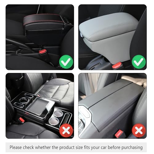 IHOTDER Stylish Car Center Console Cover,PU Leather Car Armrest - Product Imagery
