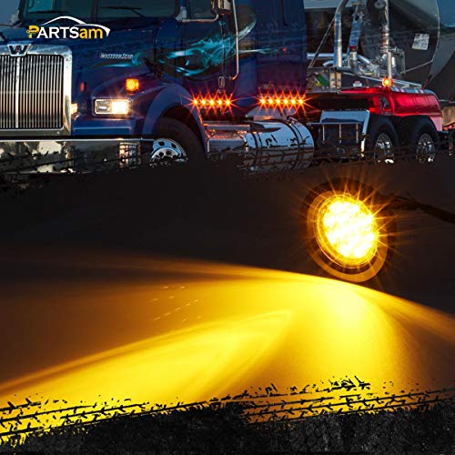 Partsam 10Pcs 2.5" Round Amber 13Led Side Marker Clearance - Product Imagery
