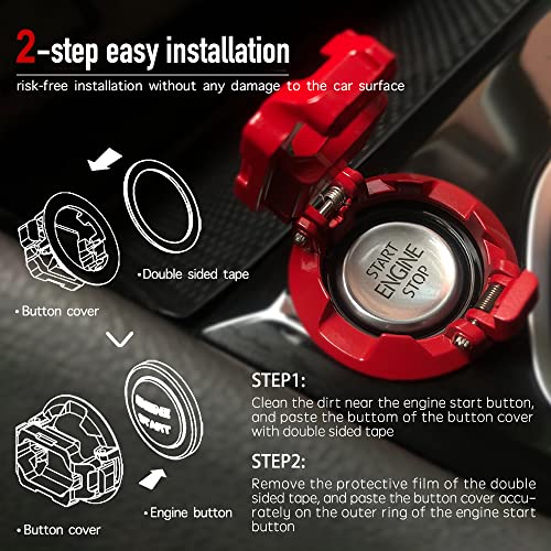 𝙊𝙧𝙞𝙜𝙞𝙣𝙖𝙡 | Tybasthe Push Start Button Cover, Car Engine - Product Imagery