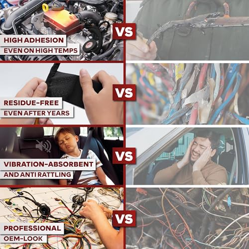 XFasten Wire Harness Tape, 3/4-Inch x 50-Foot (5-Pack), High - Product Imagery