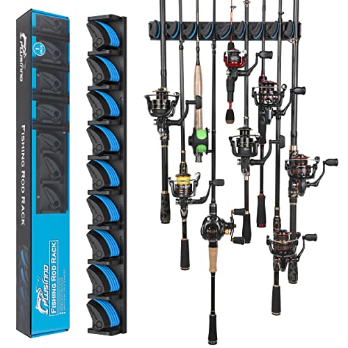 PLUSINNO V9 Vertical Fishing Rod Holder, Wall Mounted Fishing - Product Imagery