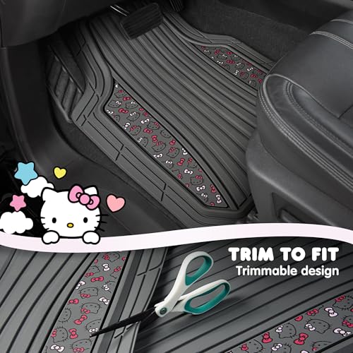 Hello Kitty Car Mats 4pc Floor Mats for Cars Trucks SUVs Kawaii - Product Imagery