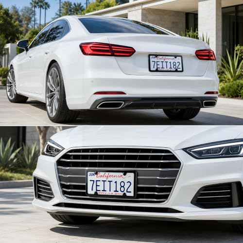 LivTee 4 Holes Stainless Steel License Plate Frames, 2 PCS Car - Product Imagery