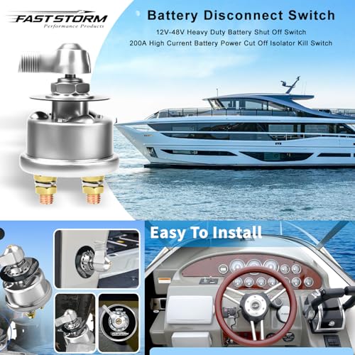 200A 12-48V High Current Master Battery Disconnect Switch - Product Imagery