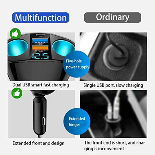 Ankuee 12V/24V Car Cigarette Lighter Splitter with USB-C - Product Imagery