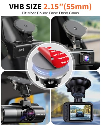 APPS2Car 2.15" Adhesive Sticky Pads for Dash Cam with - Product Imagery