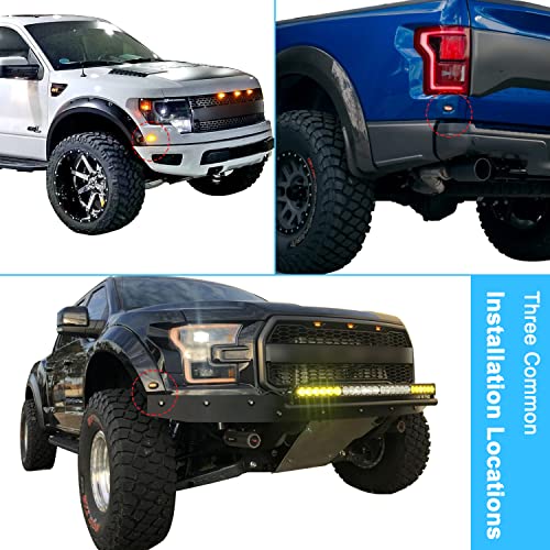 Boigoo Front Fender Flare Light Compatible for Ford Raptor F150 - Product Imagery