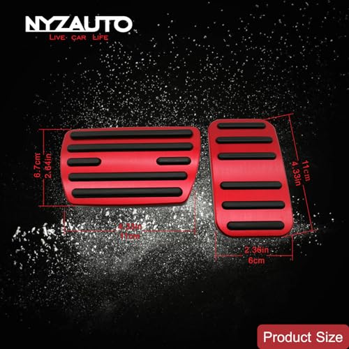 NYZAUTO Anti-Slip Performance Foot Pedal Pads kit Compatible - Product Imagery