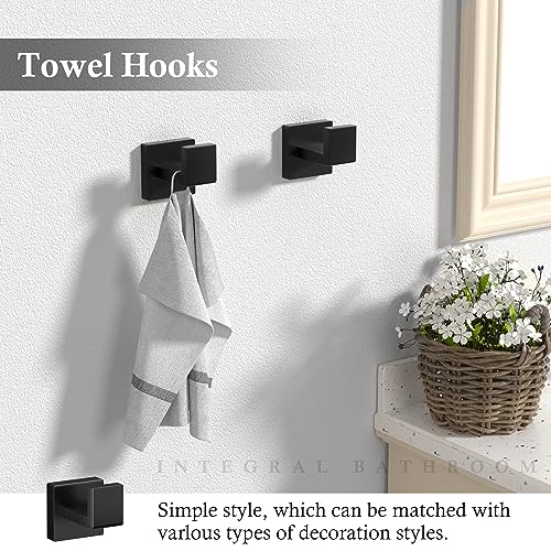 10-Pieces Matte Black Bathroom Accessories Set 23.6 Inch Towel - Product Imagery