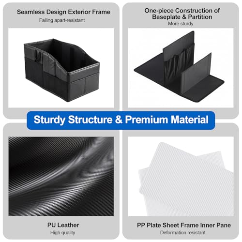 WHHMK Sturdy Leather Car Storage Support Up to 33 LB,Carbon - Product Imagery