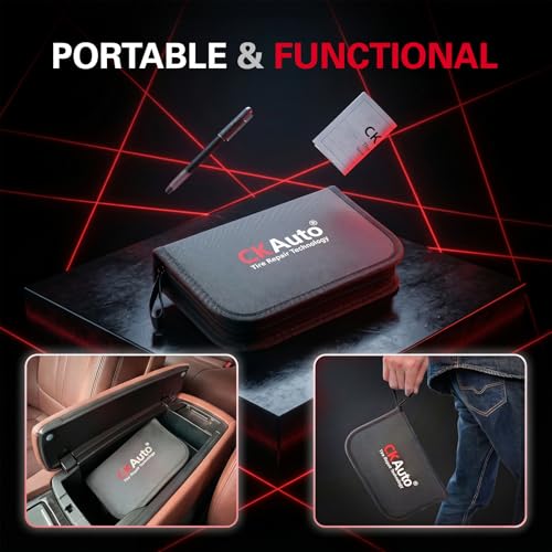 CKAuto 36 pcs Universal Tire Repair Kit with Plugs Heavy Duty - Product Imagery