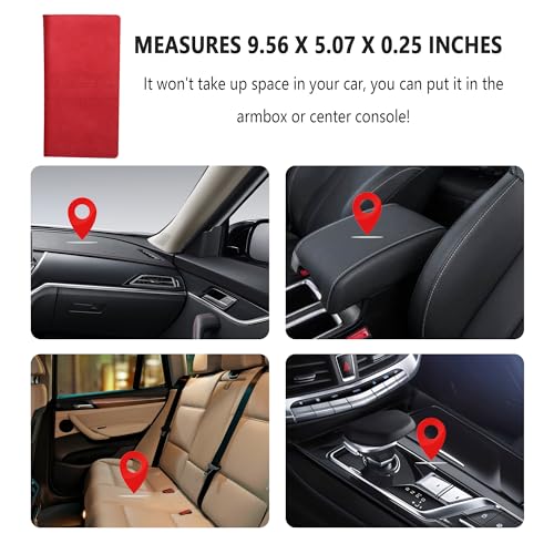 Car Registration and Insurance Holder,PU Leather Car Glove Box - Product Imagery