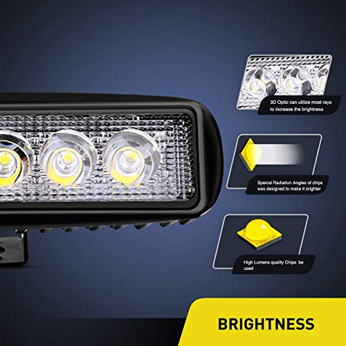 Nilight 2Pcs 18w Spot LED Work Lights LED Pods Fog Lights Off - Product Imagery