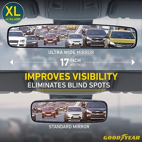 Goodyear Super Wide 17 Inch Panoramic Rear View Car Mirror, - Product Imagery