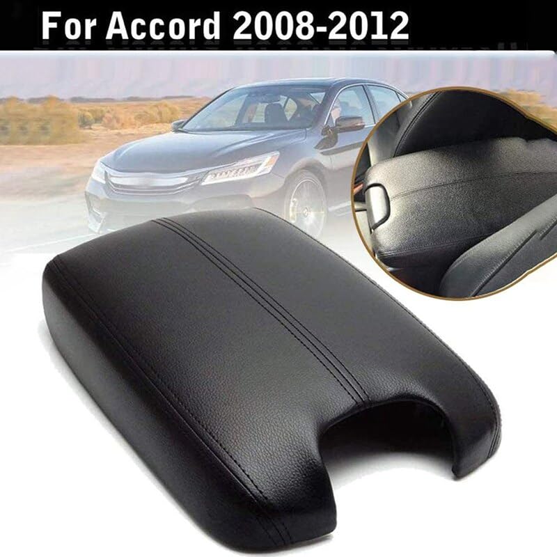 Lucky Seven Black Leather Suture Console Armrest Lid Cover fits - Product Imagery