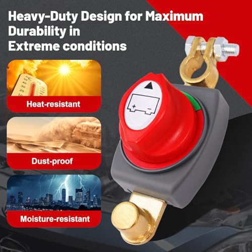 Top Post Battery Cut Off Switch 12V - 48V Volt Heavy Duty Marine - Product Imagery