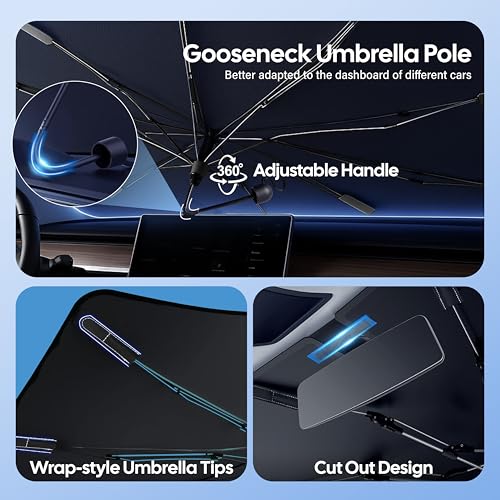 Econour Windshields Sun Shade for Car, Foldable Car Sunshade & - Product Imagery