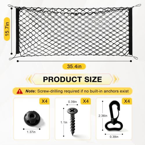 BFXM Cargo Net, 35.4"x15.7" Dual-Layer Nylon Cargo Net for SUV - Product Imagery
