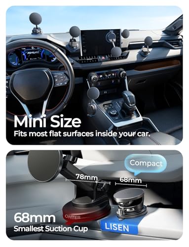 LISEN 15W MagSafe Car Mount Charger, Magnetic Wireless Car Phone - Product Imagery