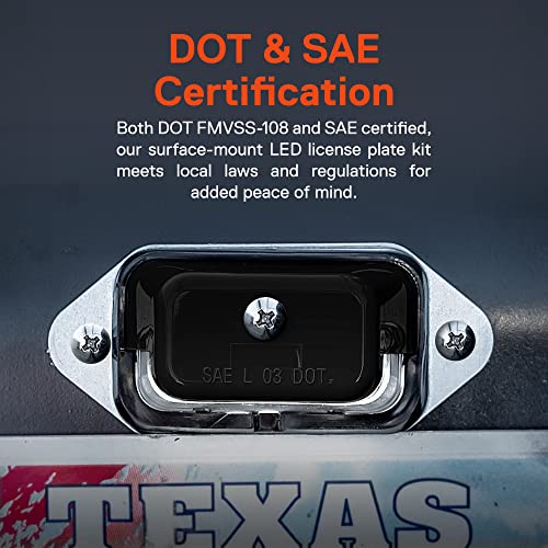 TRUE MODS Black LED Trailer License Plate Light, Surface Mount - Product Imagery