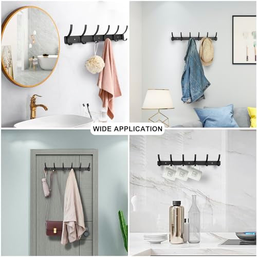 Coat Rack Wall Mounted,6 Coat Hooks for Hanging Coats,Metal - Product Imagery