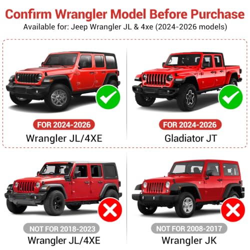 4PCS Center Console Organizer for 2024-2026 Jeep Wrangler JL JLU - Product Imagery