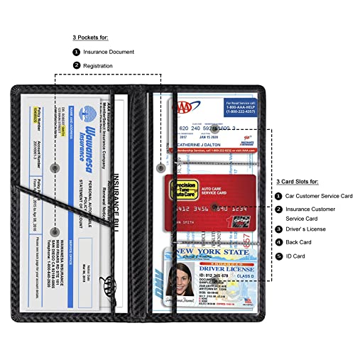 TOURSUIT Car Registration & Insurance Card Holder, Carbon Fiber - Product Imagery