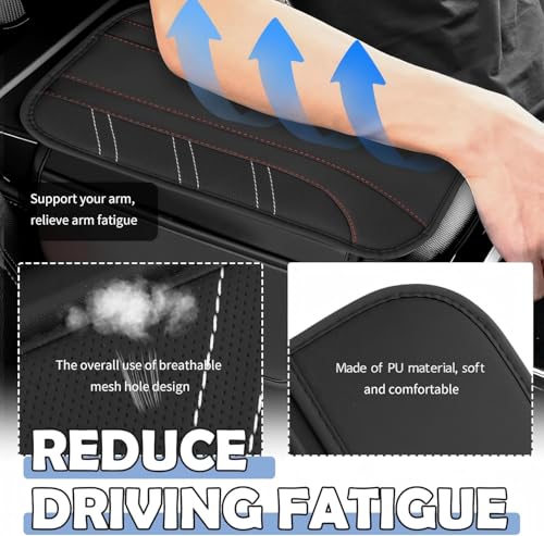 Car Center Console Cover with 2 Side Pockets,Arm Rest Cover for - Product Imagery