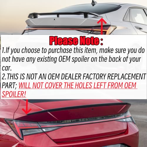 Rear Spoiler Wing Fit for Hyundai Elantra 2021-2026 Accessories - Product Imagery