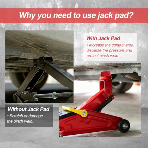 Car Universal 0.4" Grooved Magnetic Jack Pad,Frame Rail - Product Imagery